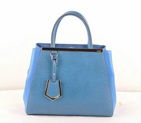Fendi 2Jours Cannage&Ferrari Leather Tote Bag F2552S Blue F2552S