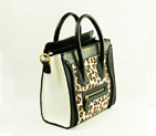 Celine Luggage small Fashion Bag White Leopard 98168