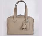 Hermes Victoria Bag clemence leather in Dark Grey with Silver hardware 8655DG