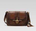 'snaffle bit' medium shoulder bag with hand stitch 263955 ANG0A 2035