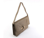 Celine Clasp Shoulder Bag Calfskin Gray 80018