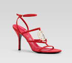 'GG cage' high heel sandal with double G detail 244330 C2000 6412