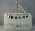 Chanel White lambskin leather Flap Bag with Gold chain A116WG