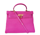 Hermes kelly 35CM clemence leather in Purpurin with Gold hardware K35CPG