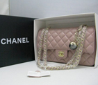 Chanel lambskin leather Pink Flap bag with Gold chain A1122PG