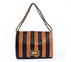 Fendi Earth Genuine leather Shoulder Bag in yellow and Black F2556 F2556