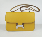 Hermes Constance Togo Leather Single Bag Yellow Silver Hardware H020 H020