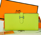 Hermes 2 flod original leather wallet in Green 208