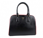 Prada Saffiano Leather Tote Bag 21267 Black&White 21267