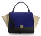 Newest 2012 Celine Trapeze Bags Original Leather 3342 Blue Camel Black 3342
