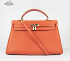 Hermes Kelly 35cm Togo Leather Bag Orange 6308 Gold Hardware 6308