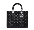 Large Lady Dior bag in black leather CAL44561