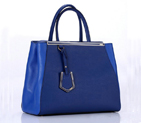 Fendi Fall Winter 2012 2Jours Blue Original Leather Tote Bag F001 F001