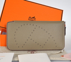 Hermes Evelyn Wallet clemence leather in Dark Grey A808