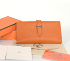 Hermes 3 fold wallet leather in Orange H3WBLLO