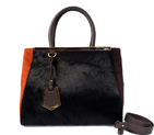 Fendi '2Jours' Horsehair Calfskin Leather mixed color shoulder and tote bag F2552M