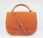 Hermes Stirrup Shoulder Bag Orange Calfskin Silver H8088
