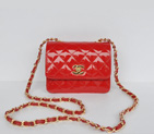 Chanel Classic Micro Flap Bag 1118 Red Patent leather Gold Hardware 1118