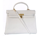 Hermes kelly 35CM White clemence leather(Gold) HKL35W