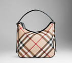 MEDIUM CHECK PATENT TRIM HOBO 38009881