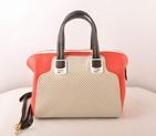 Fendi Chameleon Punch Saffiiano Leather Top Zip Tote Bag 2545 White-Red 2545