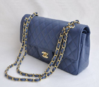 Chanel 2.55 Quilted Flap Bag 1112 Light Blue with Gold Hardware 1112
