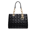Black leather 'Dior Soft' shopping bag M0955OCAL M900