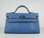 Hermes Kelly 22CM Cattle Neck Stripe Medium Blue HKL22CNSMB14