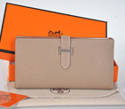 Hermes 2 flod original leather wallet in Light grey 208