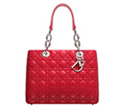 Large crimson red leather 'Dior Soft' shopping bag M0955PCAL M350
