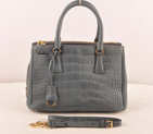 Prada Small Croco Leather Tote Bag Grey 16625S