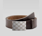 belt with engraved GG plaque buckle 245906 BB90N 2140
