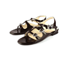 Chanel Coffee Patent Leather Flat Sandal CHS005