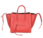 New Color Celine Luggage Phantom Square Bags Original Leather Light Red 80066