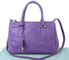 Prada Ostrich Leather Tote Bag BN1801 Purple BN1801