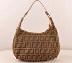 Fendi Classic FF Fabric Hobo Bag F7362 Brown F7362