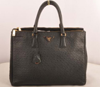 Prada Maxi Ostrich Leather Tote Bag Black 16625L