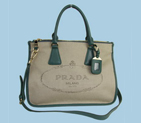 New Prada City Canvas Tote Bag BN2161B Green BN2161B