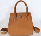 Hermes Tool box bag togo leather in Camel with Silver hardware 8688
