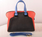 Fendi Chameleon Punch Saffiiano Leather Top Zip Tote Bag 2537 Black-Red 2537