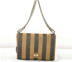 Fendi Paris Pequin Large Fabric Shoulder Bag F2556 F2556