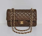 Chanel Brown Sheepskin Leather Flap Bag Gold Hardware 1112