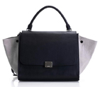 2012 Latest  Celine Trapeze Bags Original Leather with Fabric 3342 Black Offwhite 3342