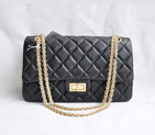 Chanel Classic Falp Bag Lambskin Leather A28668 Black with Golden Chain A28668