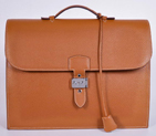 Hermes Sac Depeche 38cm Briefcase Clemence Camel H668