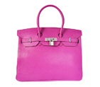 Hermes Birkin 35CM clemence leather in Purpurin with Silver hardware H35CPS