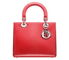 Glossy light-coral python 'Lady Dior' bag SHP44551 M318