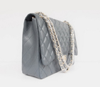 Chanel Flap Bag Quilted Gray Caviar with Gold Chain 1116 1116