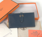 Hermes 2 fold wallet clemence leather in Dark Blue H2WLSDB