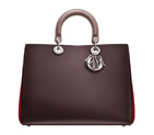 Smooth three-tone amethyst/pigeon grey/cerise leather 'Diorissimo' bag M0901PTVS M979